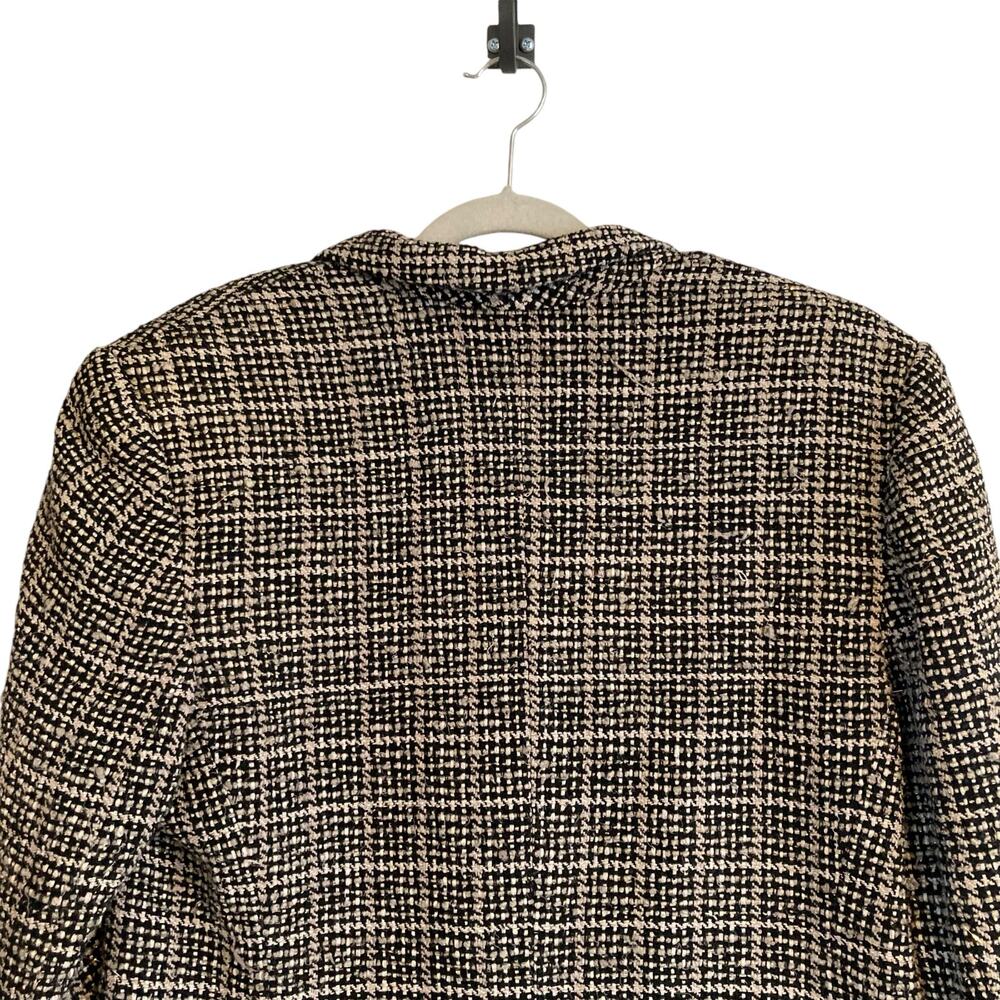 Emil Rutenberg Vintage 90s Black White Hand Woven Silk Blazer Women’s L - Picture 8 of 16